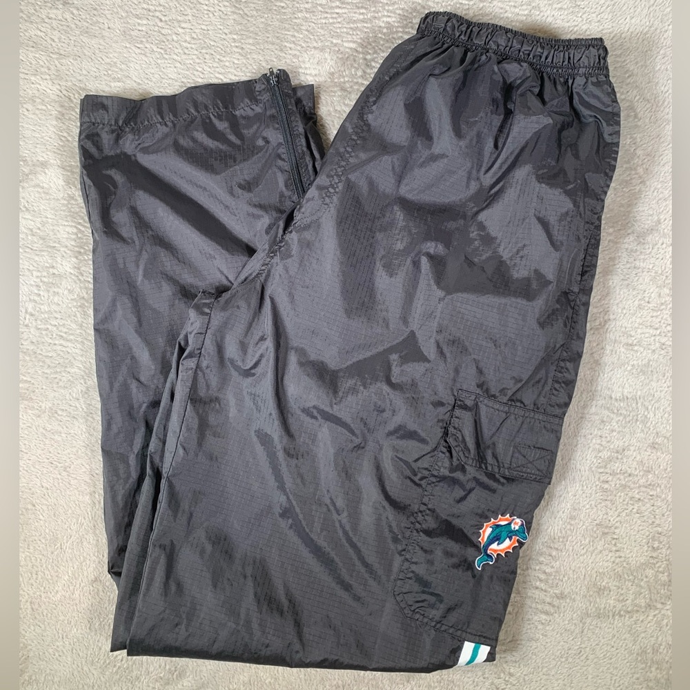 Vintage Game Day Windbreaker Pants Men’s Lg Black NFL Miami Dolphins